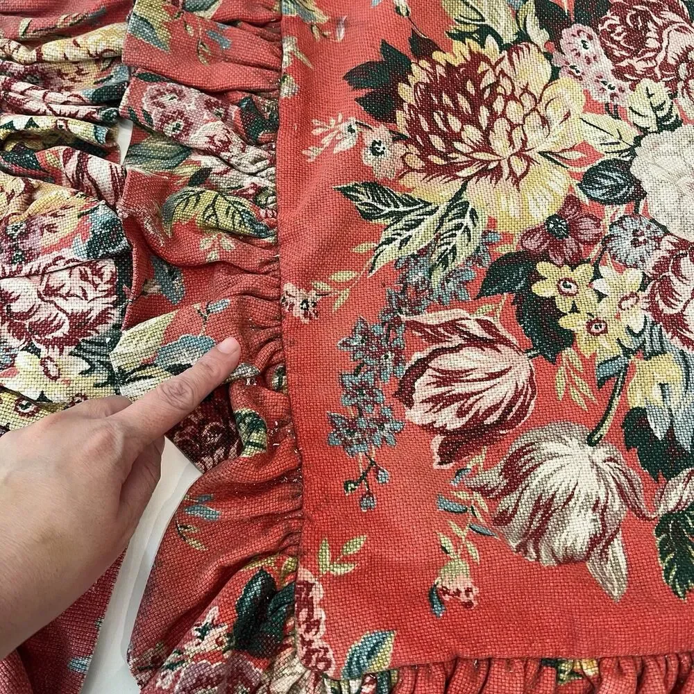 Vintage Ralph Lauren AYLESBURY Euro Shams Cotton Barkcloth ~ Set of 2 16” X 17”